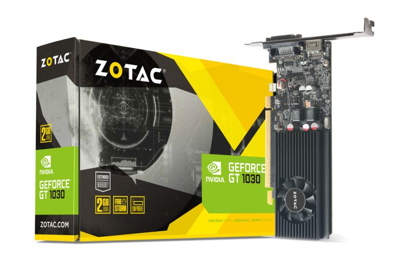 ZOTAC GeForce GT 1030 2GB GDDR5 Low Profile PCIe 3.0 1xHDMI/1xDVI Video Card (ZT-P10300A-10L)