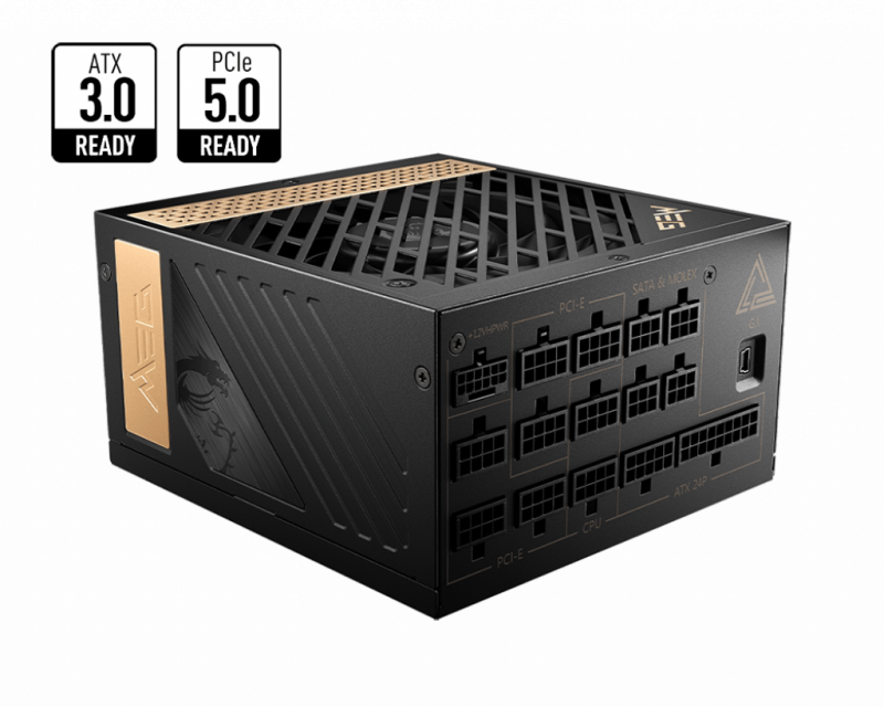 MSI MEG Ai1300P PICE5 1300W 80 Plus Platinum ATX 3.0 Fully Modular Power Supply (MEGAI1300PPCIE5)