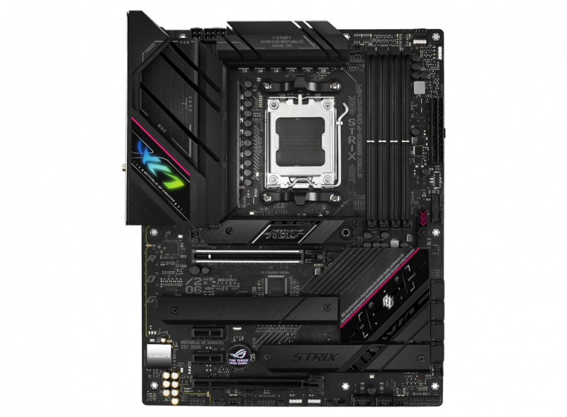ASUS ROG Strix B650E-F Gaming WiFi AM5 ATX AMD B650E 4xDIMM DDR5 3xM.2 USB 3.2 PCIe 5.0 2.5Gb LAN Wi-Fi 6E+BT SupremeFX Audio Motherboard