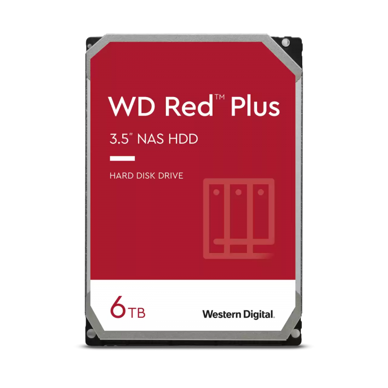 WD Red Plus 6TB 5640RPM 256MB Cache SATA 6Gb/s 3.5 NAS HDD Hard Drive (WD60EFPX)