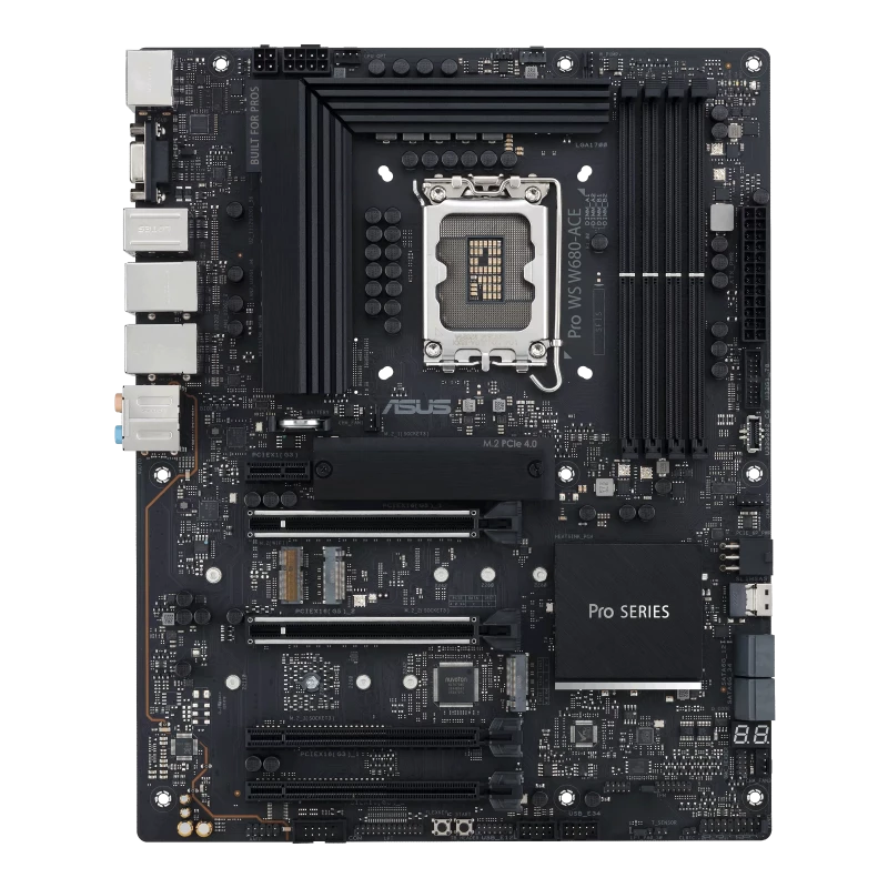 ASUS Pro WS W680-ACE LGA1700 ATX Intel W680 4xDIMM DDR5 3xM.2 USB 3.2 PCIe 5.0 2x2.5Gb LAN Workstation Motherboard