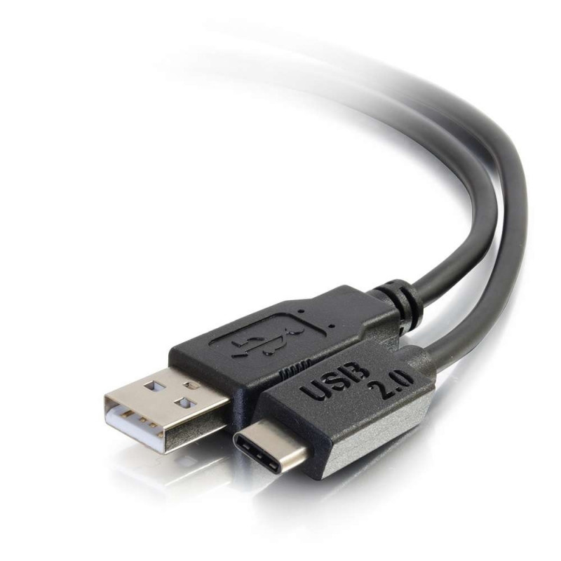 C2G 6ft (1.8m) USB 2.0 USB-C to USB-A Cable M/M - Black (28871)