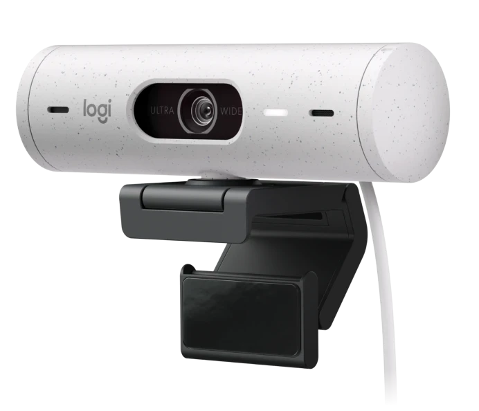 Logitech Brio 500 Off-white 1080p Webcam with light correction, auto-framing, and Show Mode (960-001427)