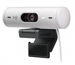Logitech Brio 500 Blanc Cassé 1080p Webcamavec correction de la lumière, cadrage automatique et Show Mode (960-001427)