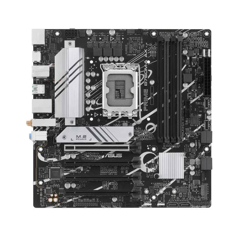 ASUS Prime B760M-A AX LGA1700 Micro-ATX Intel B760 4xDIMM DDR5 2xM.2 USB 3.2 PCIe 4.0 2.5Gb LAN Wi-Fi 6+BT Motherboard