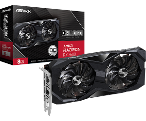 ASRock Radeon RX 7600 Challenger 8GB OC GDDR6 PCIe 4.0 1xHDMI/3xDP Carte Vidéo (RX7600 CL 8GO)