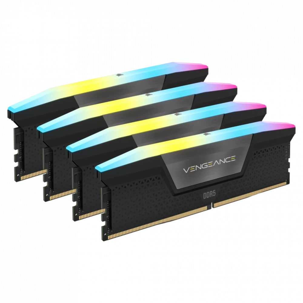Corsair VENGEANCE RGB DDR5 Black 6000MHz 64GB Kit (4x16GB) CL36 RAM Memory (CMH64GX5M4B6000C36)