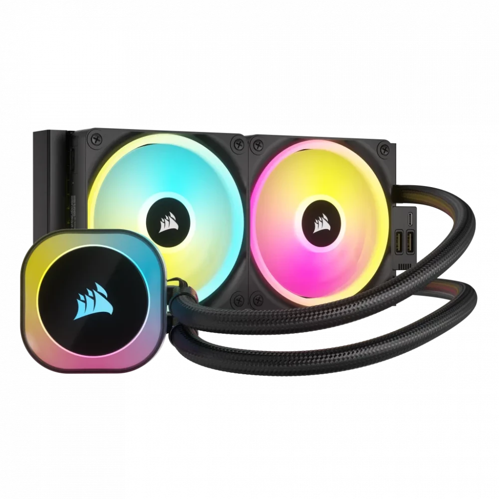 Corsair iCUE LINK H100i RGB Black 2x100mm QX RGB Fans 240mm AIO Liquid CPU Cooler (CW-9061001-WW)