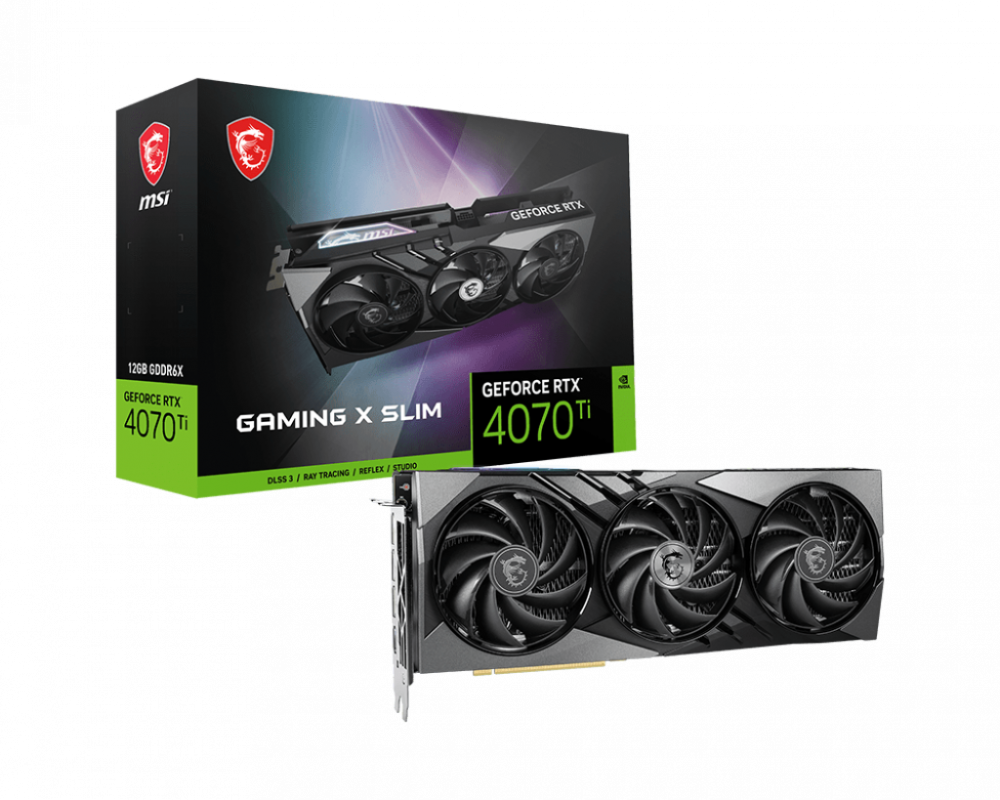 MSI GeForce RTX 4070 Ti GAMING X SLIM 12G GDDR6X PCIe 4.0 1xHDMI/3xDP Video Card (G407TGXS12)