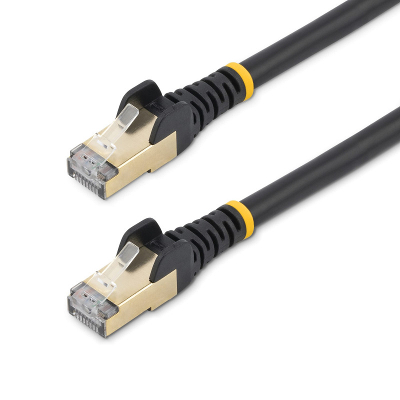 StarTech.com 12ft CAT6a Ethernet Cable - 10 Gigabit Shielded Snagless RJ45 100W PoE Patch Cord - 10GbE STP Network Cable w/Strain Relief - Black Fluke Tested/Wiring is UL Certified/TIA (C6ASPAT12BK)