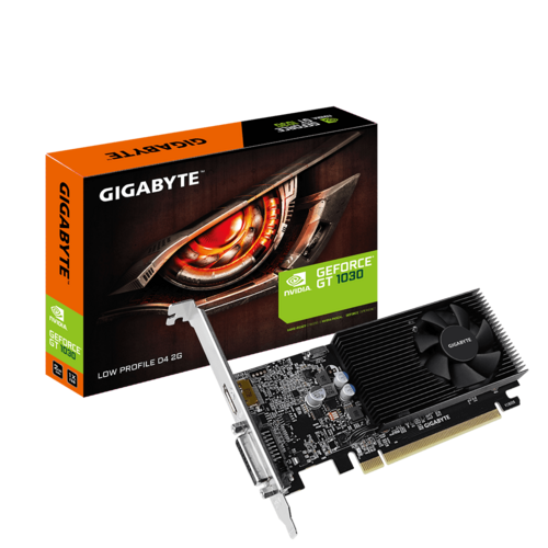 Gigabyte GT 1030 Low Profile D4 2G GDDR4 PCIe 1xDVI/1x HDMI Video Card (GV-N1030D4-2GL)