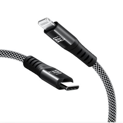 LAX 6FT USB-C to Lightning Cables MFi C94 Connectors - Black (MFIC6BL)