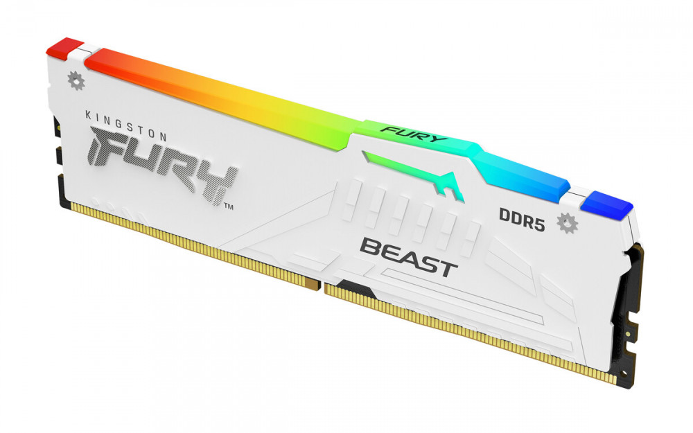 Kingston FURY Beast DDR5 RGB White 6000MHz 32GB Module CL30 RAM Memory (KF560C30BWA-32)