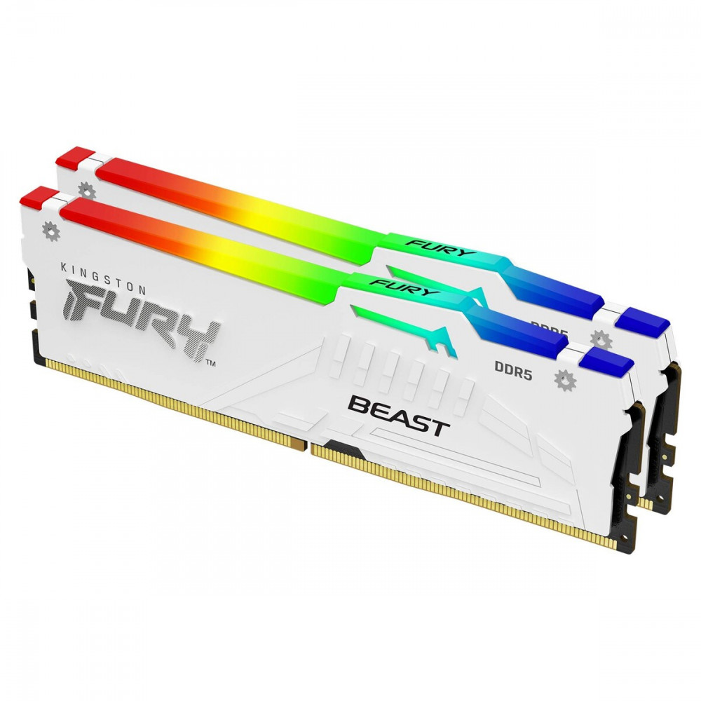 Kingston FURY Beast DDR5 RGB White 6000MHz 32GB Kit (2x16GB) CL30 RAM Memory (KF560C30BWAK2-32)