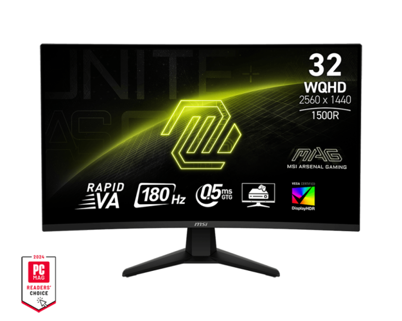 MSI MAG 32CQ6F 32" QHD 2560x1440 Rapid VA 180Hz HDR Adaptive-Sync, HDMI,DP Curved Gaming Monitor (MAG32CQ6F)