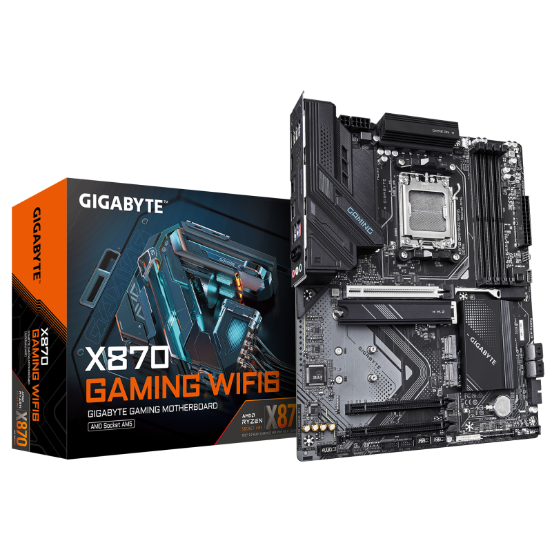 Gigabyte X870 GAMING WIFI6 AMD5 ATX AMD X870 4xDIMM DDR 3xM.2 USB4 2.5Gb LAN Wi-Fi 6+BT Motherboard