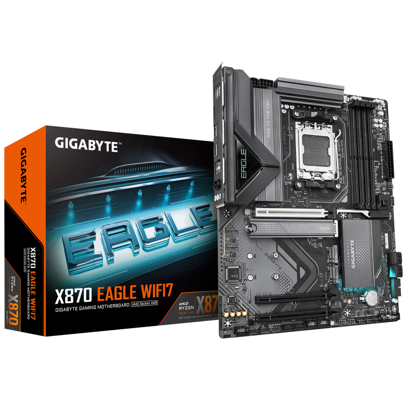 Gigabyte X870 EAGLE WIFI7 AM5 ATX AMD X870 4xDIMM DDR5 3xM.2 USB4 2.5Gb LAN Wi-Fi 7+BT Motherboard
