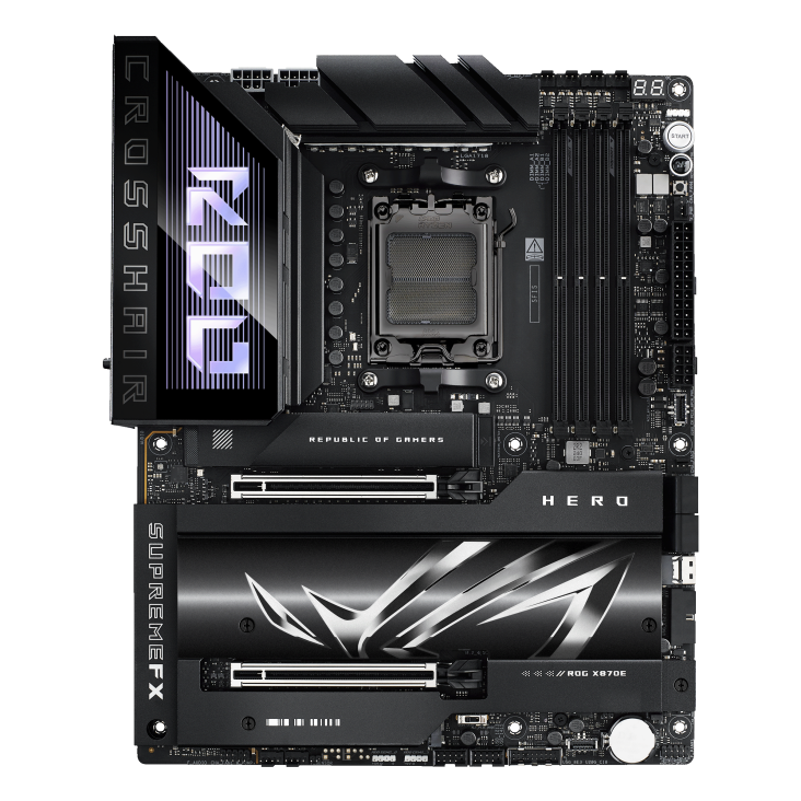ASUS ROG Crosshair X870E Hero AM5 ATX AMD X870E 4xDIMM DDR5 5xM.2 USB4 5Gb+2.5Gb LAN Wi-Fi 7+BT Motherboard