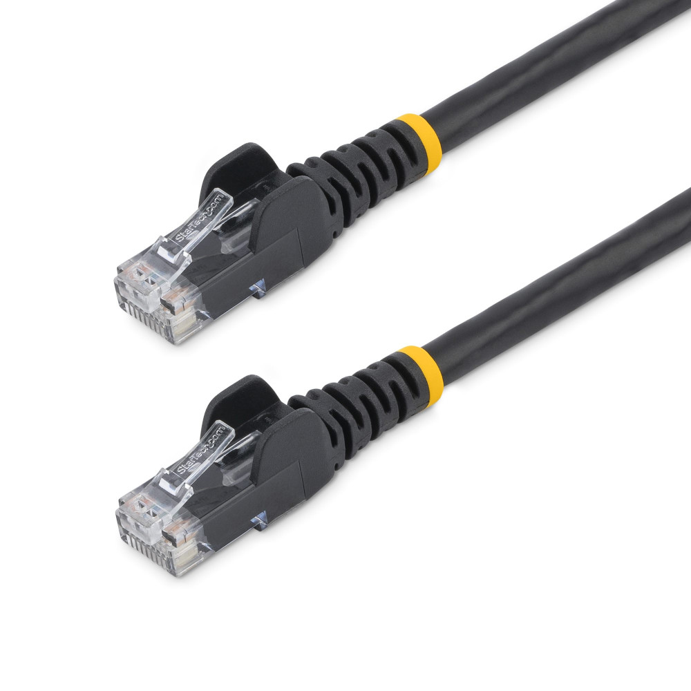 StarTech.com 12ft CAT6 Ethernet Cable - Black CAT 6 Gigabit Ethernet Wire -650MHz 100W PoE RJ45 UTP Network/Patch Cord Snagless w/Strain Relief Fluke Tested/Wiring is UL Certified/TIA (N6PATCH12BK)