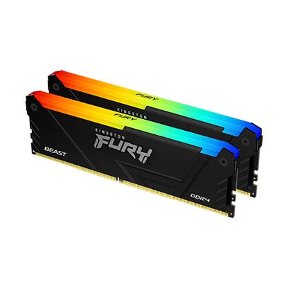 Kingston FURY Beast DDR4 RGB Black 3200MHz 32GB Kit (2x16GB) CL16 RAM Memory (KF432C16BB2AK2/32)