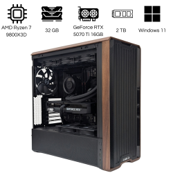 CIPC PC Personnalisé - Tour Moyenne ATX - AMD Ryzen 7 9800X3D - NVIDIA GeForce RTX 5070 Ti 16GB - 32GB RAM - 2TB SSD - Wi-Fi 7 - Windows 11 Pro - Garantie 1 an en magasin  (CIPSY0106)