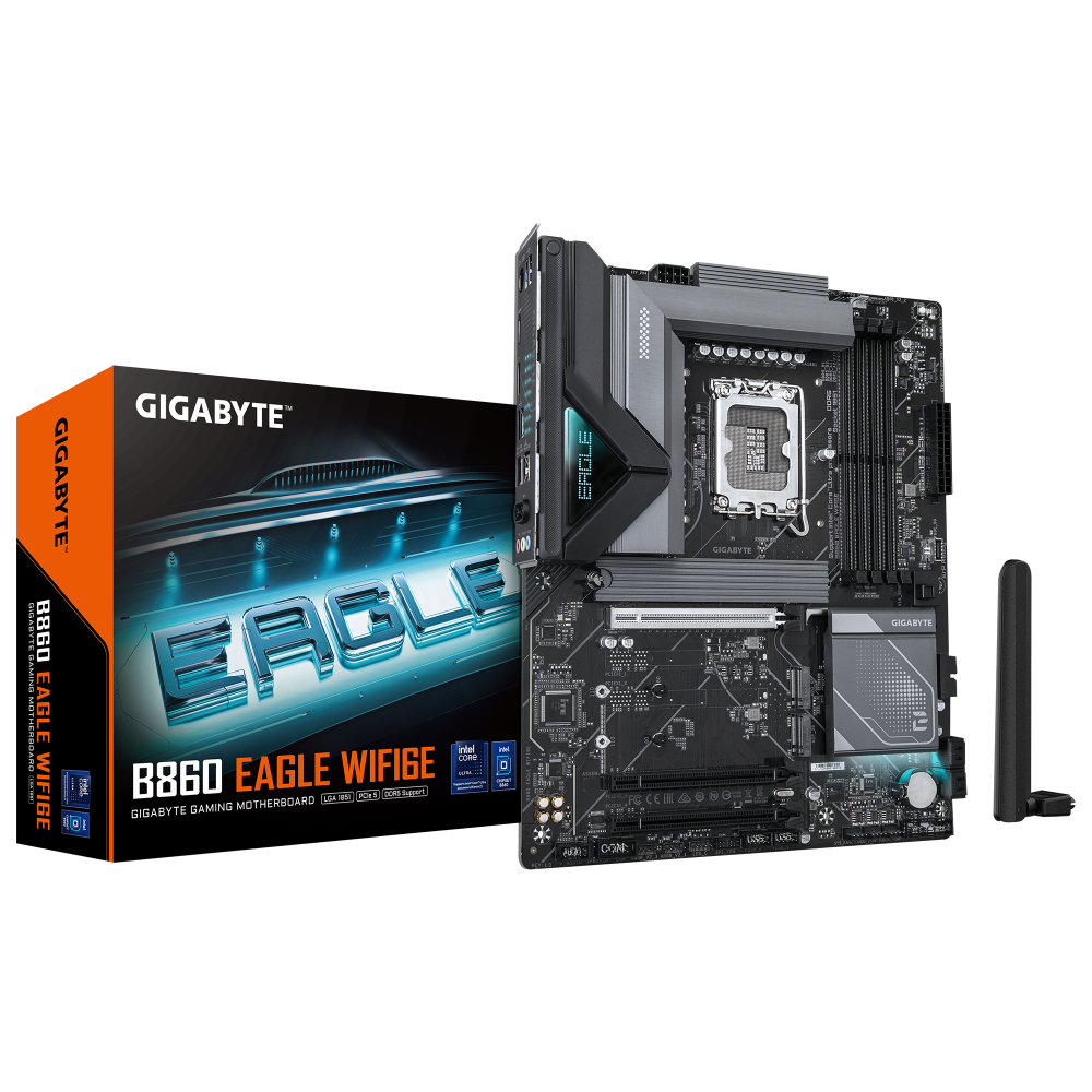 Gigabyte B860 EAGLE WIFI6E LGA1851 ATX Intel B860 4xDIMM DDR5 3xM.2 USB 3.2 2.5Gb LAN Wi-Fi 6E+BT Motherboard