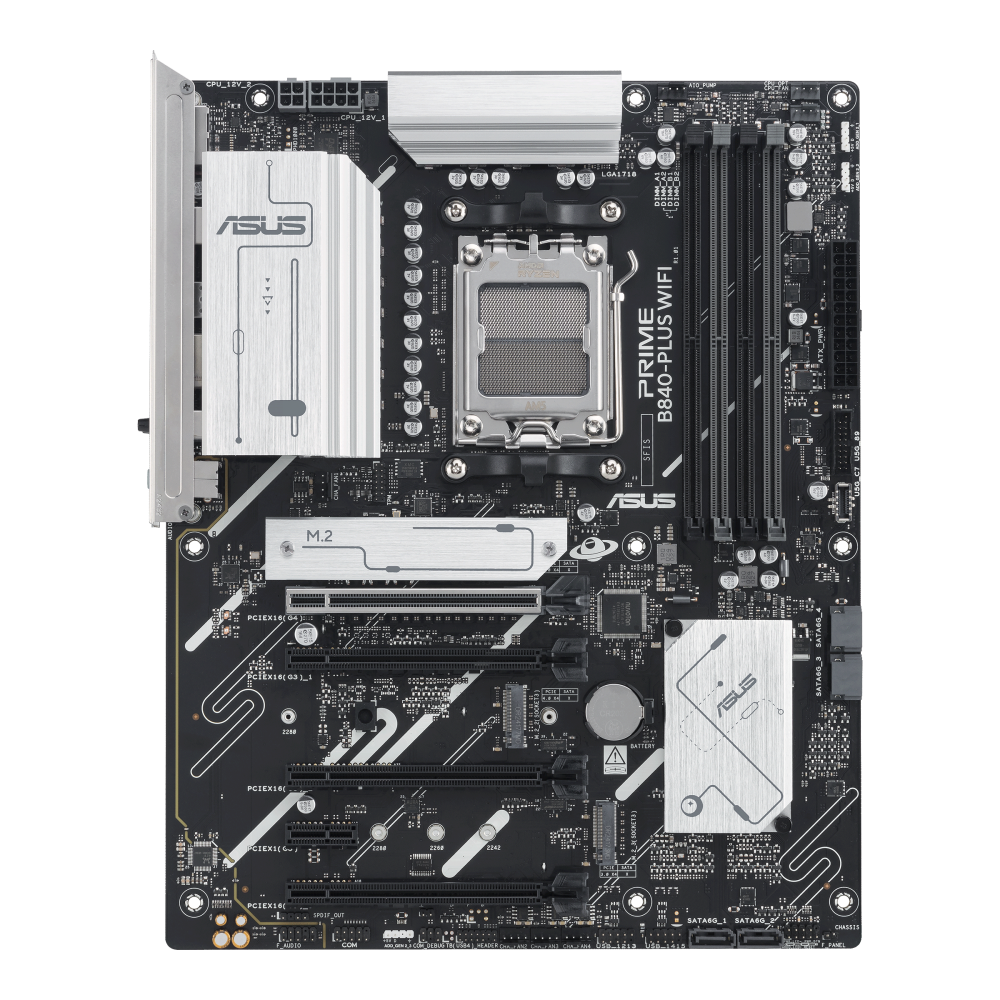 ASUS Prime B840-Plus WiFi AM5 ATX AMD B840 4xDIMM DDR5 3xM.2 USB 10Gbps 2.5Gb LAN Wi-Fi 6+BT Motherboard