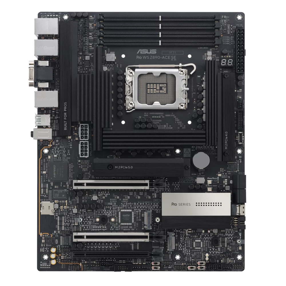 ASUS Pro WS Z890-ACE SE LGA1851 ATX Intel Z890 4xDIMM DDR5 4xM.2 Thunderbolt 4 10Gb+2.5Gb LAN IPMI Wi-Fi 7+BT Motherboard