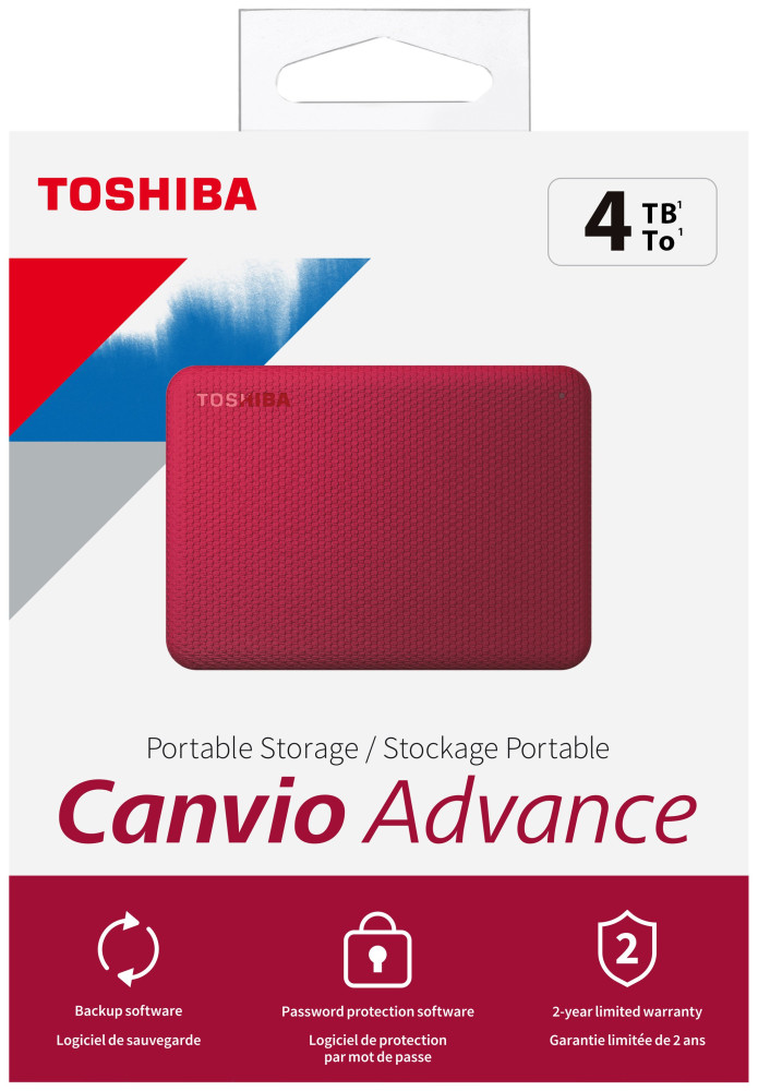 Toshiba Canvio Advance 4TB Red USB 3.0 External Hard Drive (HDTCA40XR3CA)