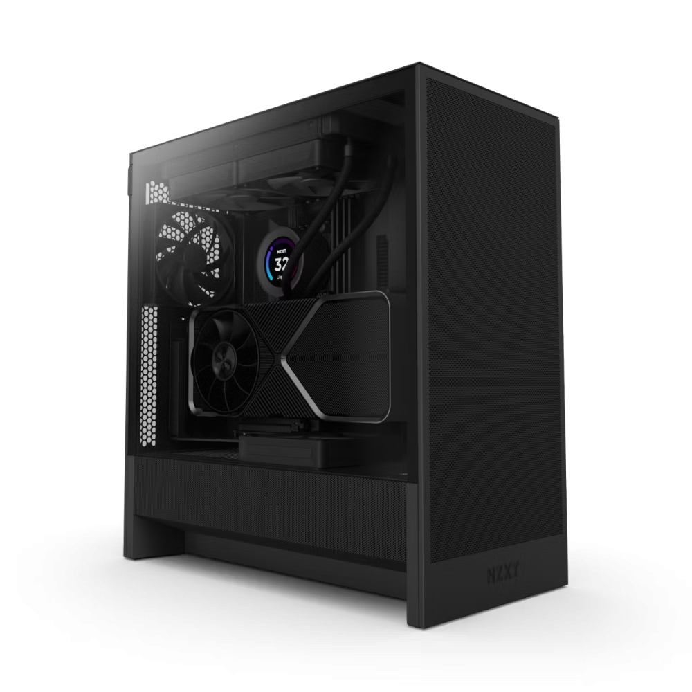NZXT H5 Flow (2024) Black Tempered Glass ATX Mid-Tower Case (CC-H52FB-01)