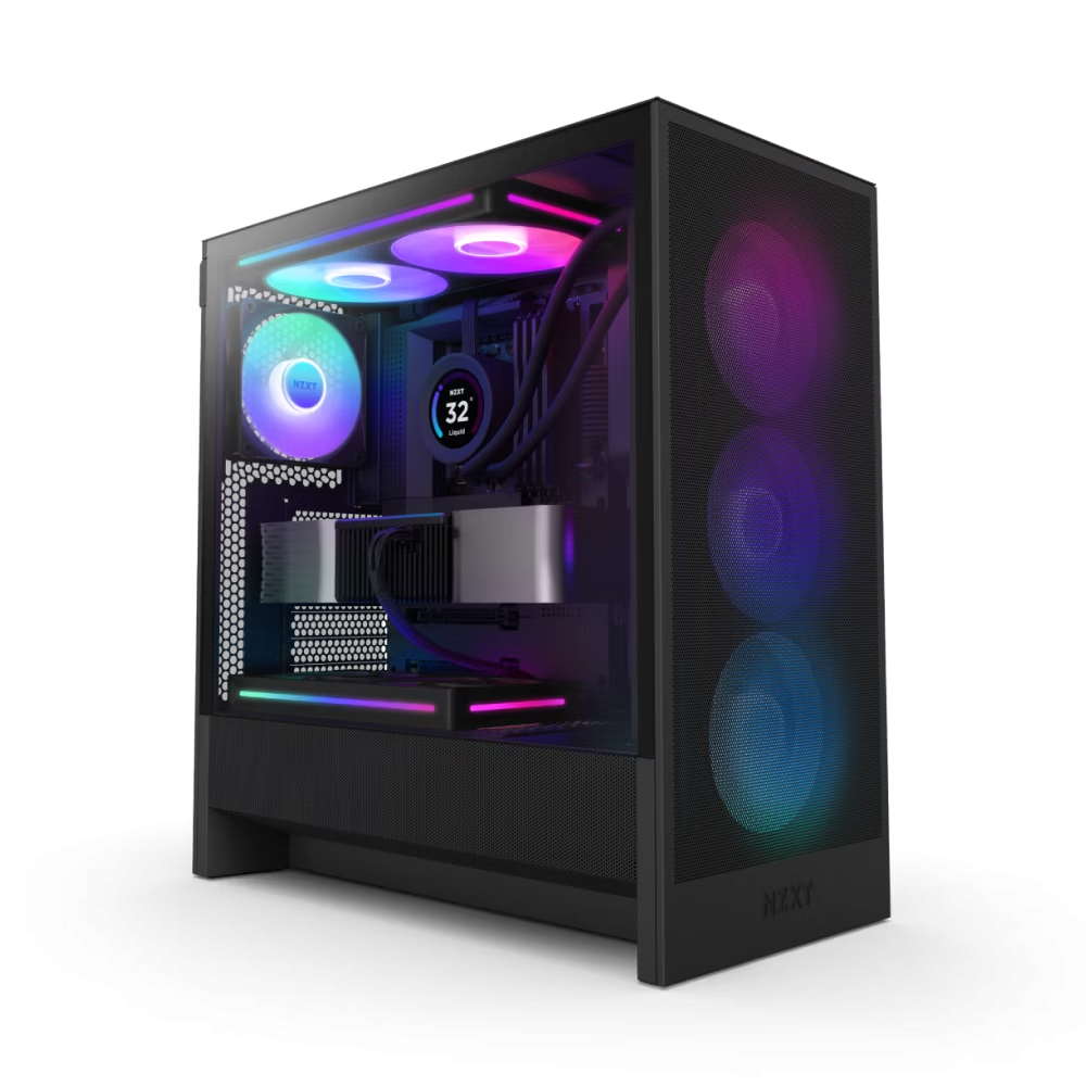 NZXT H5 Flow RGB (2024) Black Tempered Glass ATX Mid-Tower Case (CC-H52FB-R1)