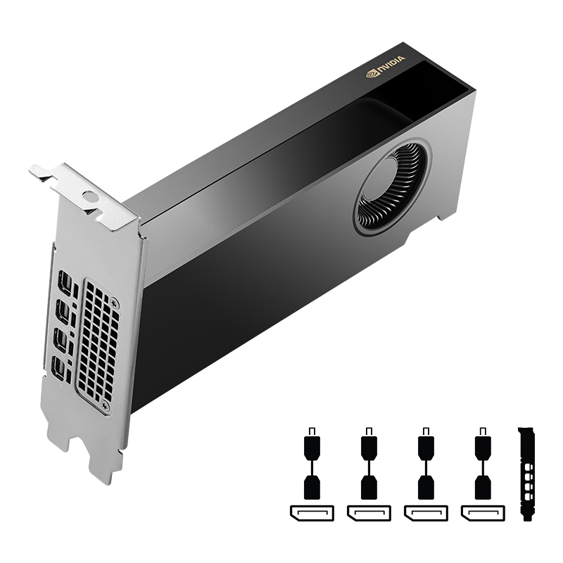 PNY NVIDIA RTX 2000 Ada Generation 16GB GDDR6 ECC PCIe 4.0 x8 4xmDP Video Card (VCNRTX2000ADA-PB)