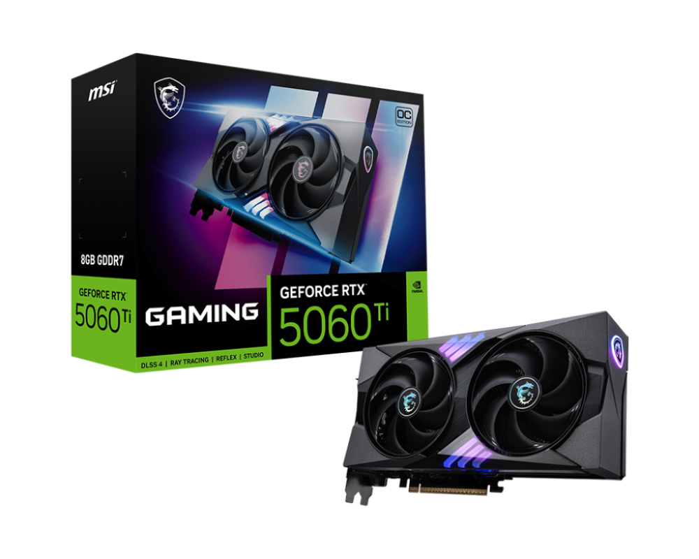 MSI GeForce RTX 5060 Ti 8G GAMING OC GDDR7 PCIe 5.0 1xHDMI/3xDP Video Card (G506T-8GC)