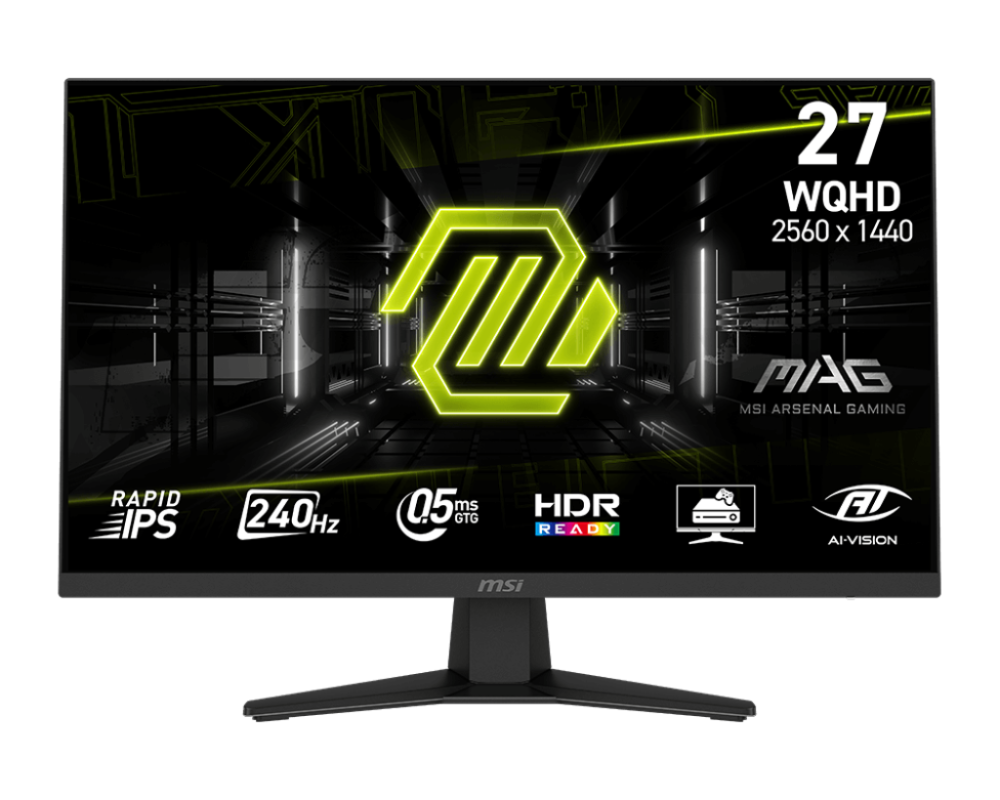 MSI MAG 274QF X24 27" QHD 2560x1440 Rapid IPS 240Hz HDR Ready, FreeSync Premium, HDMI,DP Curved Gaming Monitor (MAG274QFX24)