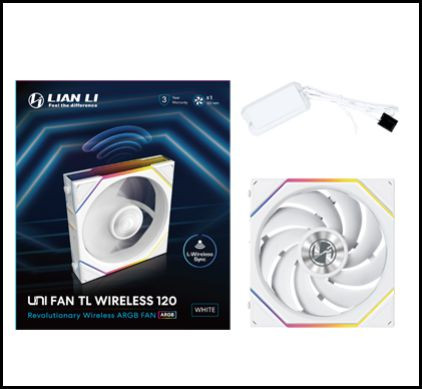 Lian Li UNI FAN TL120 Wireless White 120mm ARGB Case Fan (12TL1W1W)