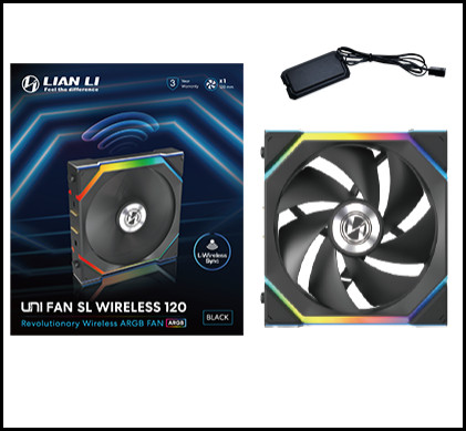 Lian Li UNI FAN SL Wireless 120 Black 120mm ARGB Case Fan (12SL1W1B)