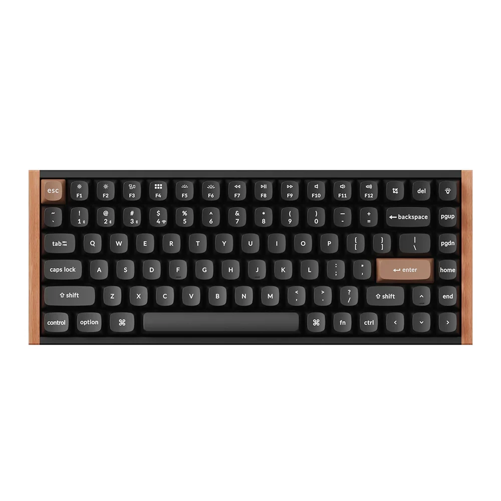 Keychron K2 HE (75%) ABS/Aluminum Wooden Black Hall Effect Wired and Wireless Mechanical Keyboard (K2H-F1)
