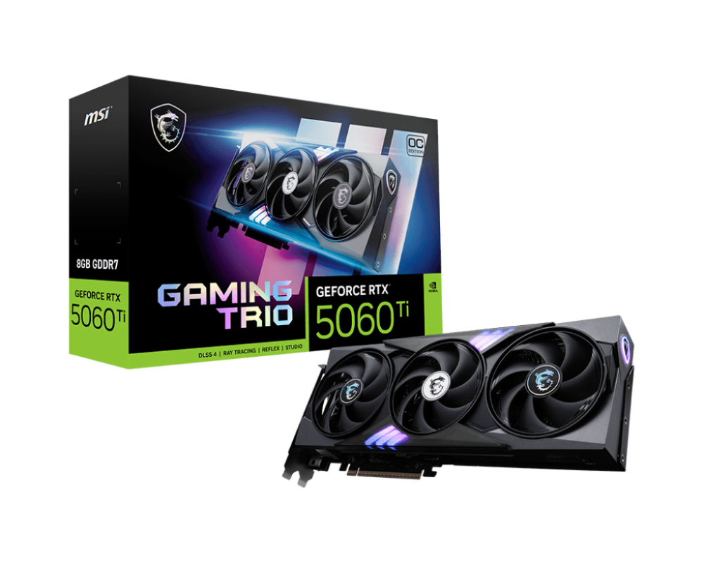 MSI GeForce RTX 5060 Ti 8G GAMING TRIO OC GDDR7 PCIe 5.0 1xHDMI/3xDP Video Card (G506T-8GTC)