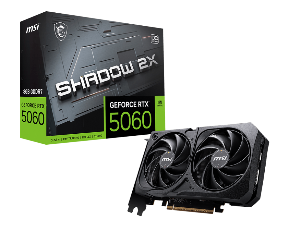 MSI GeForce RTX 5060 8G SHADOW 2X OC GDDR7 PCIe 5.0 1xHDMI/3xDP Video Card (G5060-8S2C)
