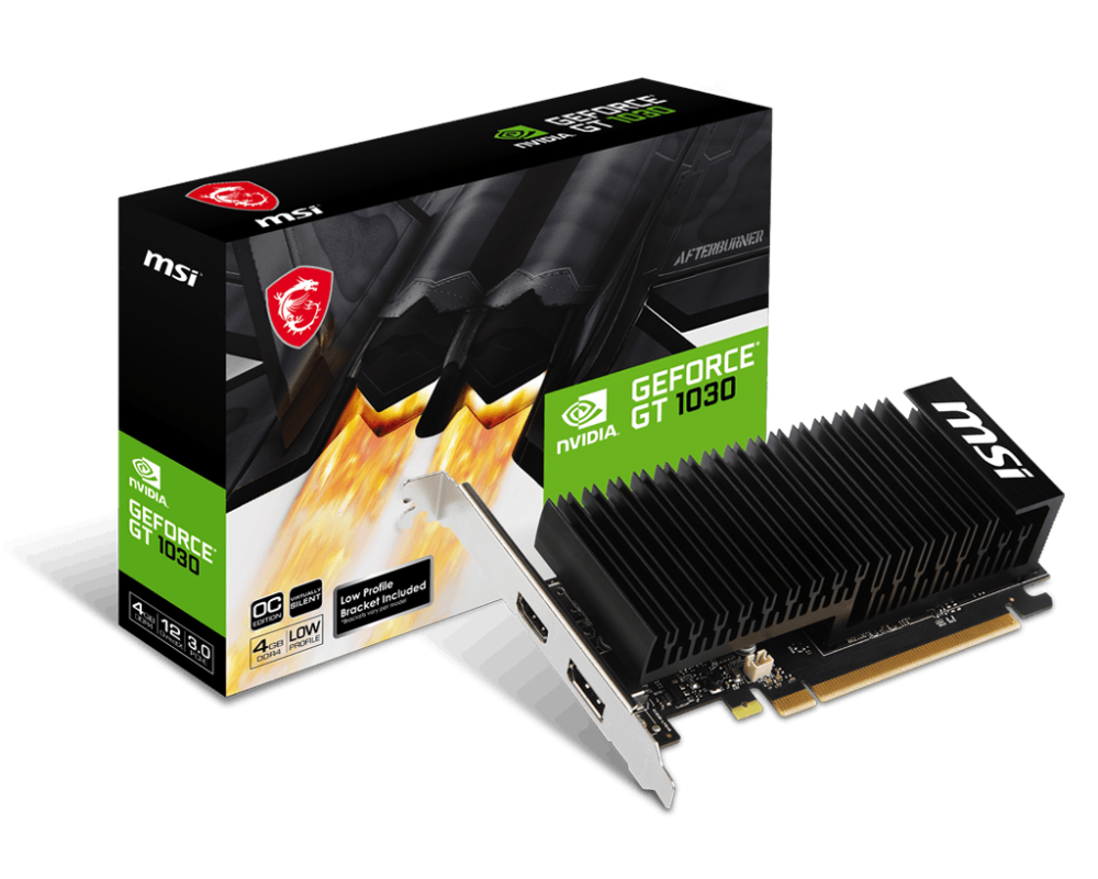 MSI GeForce GT 1030 4GHD4 LP OC 4GB GDDR4 PCIe 3.0 1xHDMI/1xDP Video Card (G103044HPC)