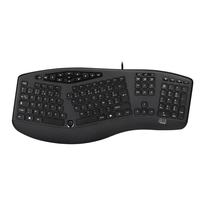 Adesso TrueForm Ergonomic Desktop Keyboard - English (AKB-160UB)