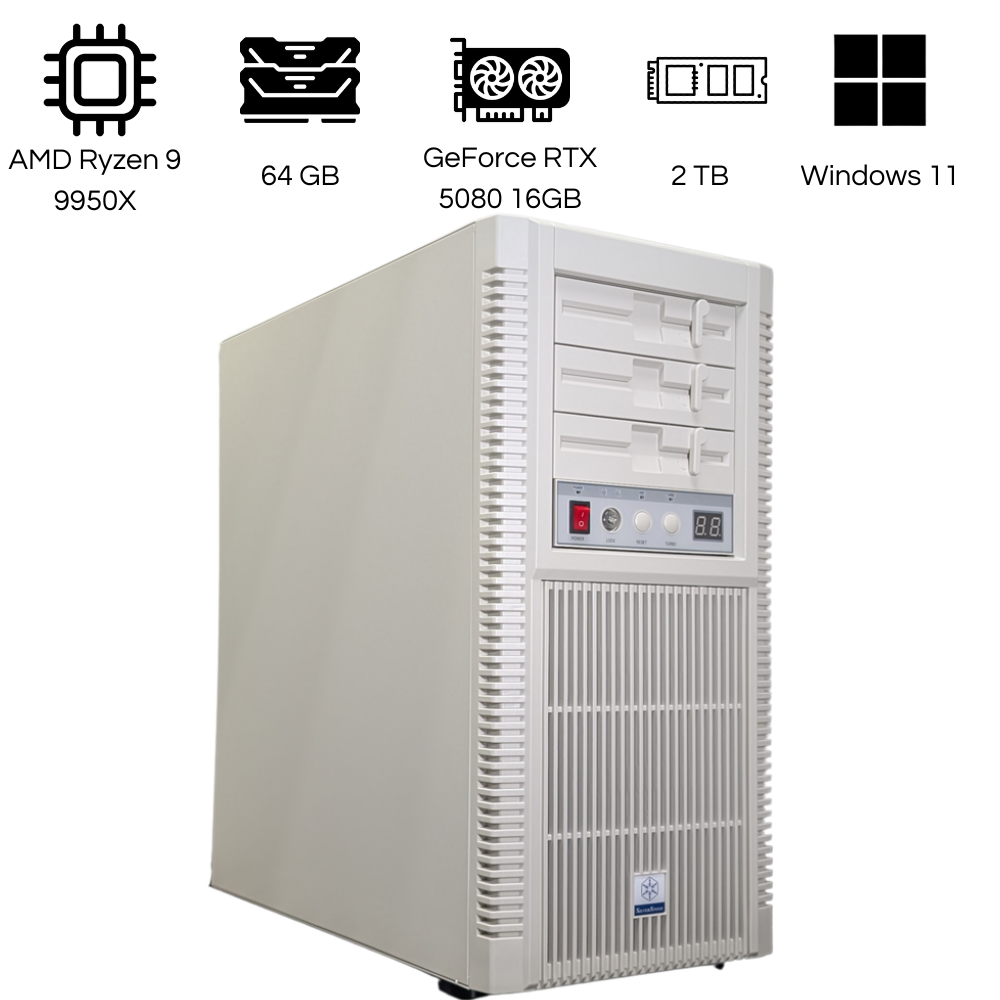 CIPC Sleeper Custom PC - ATX Mid-Tower - AMD Ryzen 9 9950X - GeForce RTX 5080 16GB - 64GB RAM DDR5 - 2TB SSD - Wi-Fi 7 - Windows 11 Pro - Warranty 1 Year in Store (CIPSY0100)