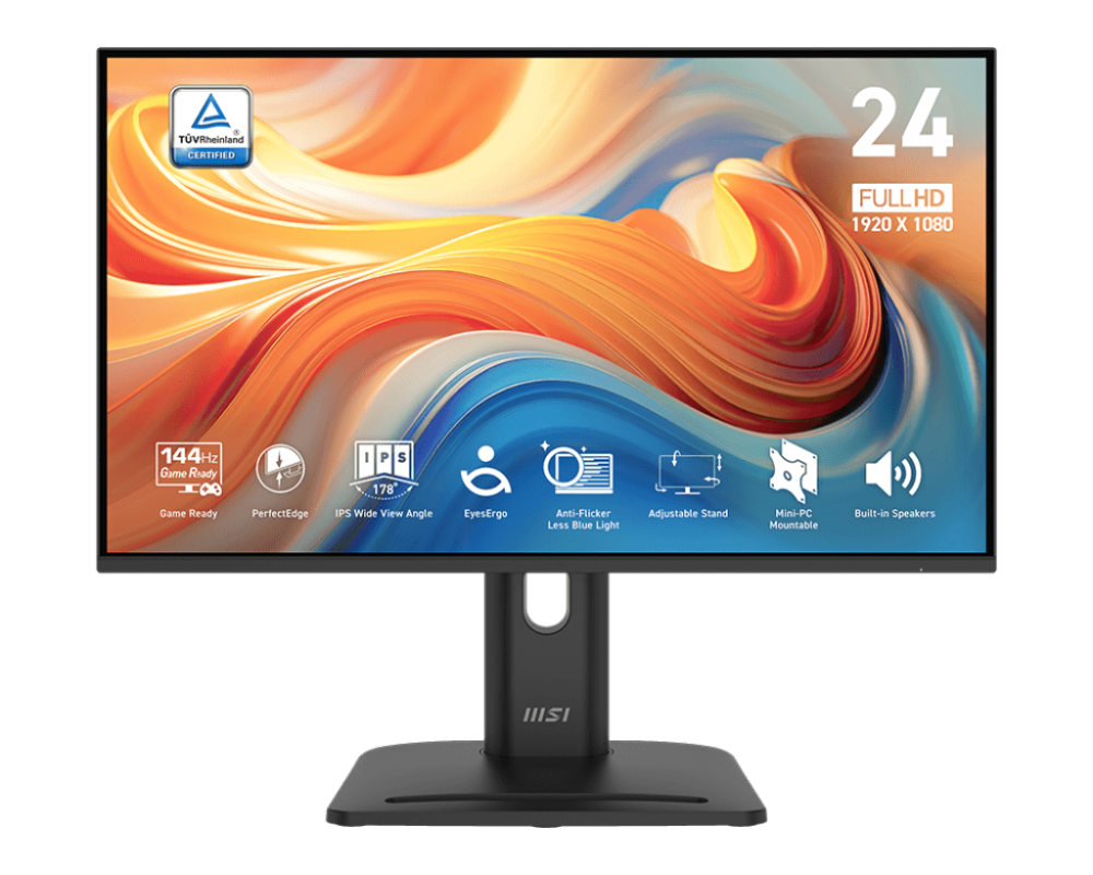 MSI PRO MP245PG E14 24" FHD 1920x1080 IPS 144Hz Height, Pivot, VGA,HDMI,DP Monitor (PROMP245PGE14)