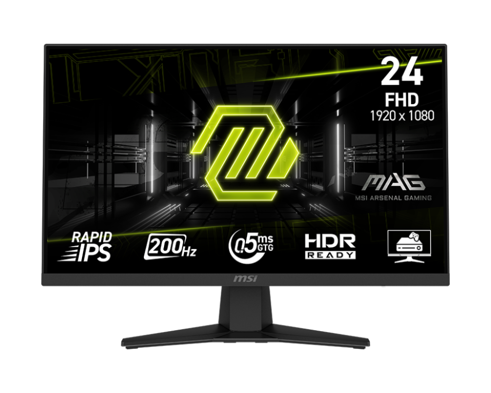 MSI MAG 244F 24" FHD 1920x1080 Rapid IPS 200Hz HDR Ready FreeSync Premium, HDMI,DP Gaming Monitor (MAG244F)
