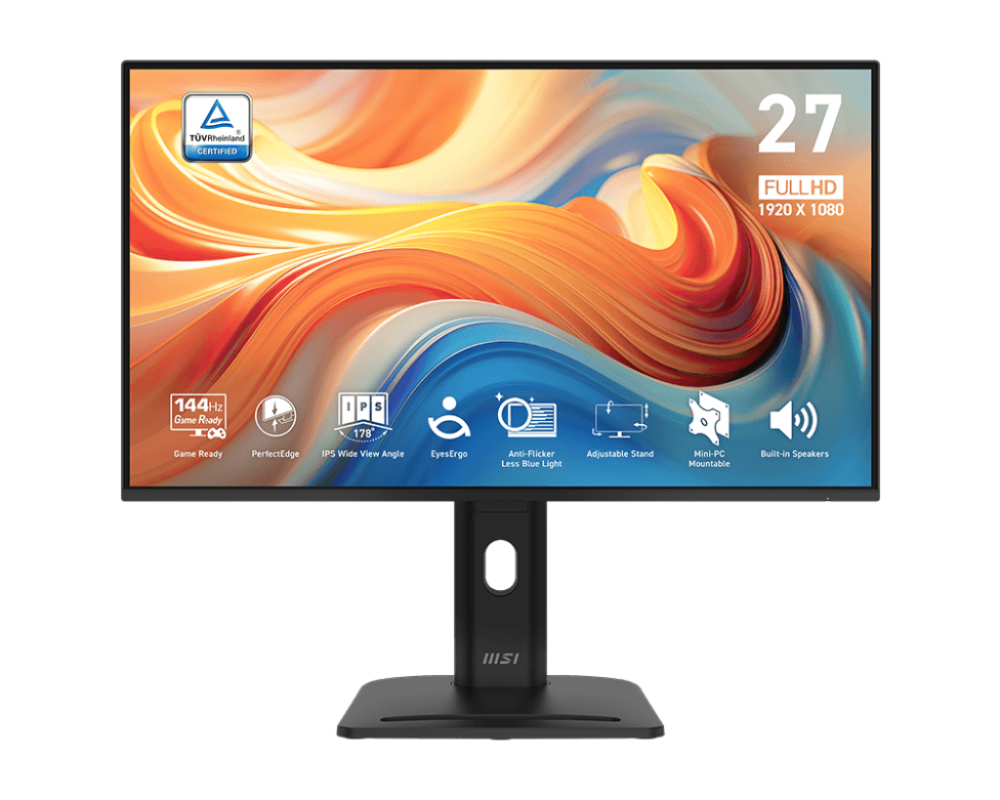 MSI PRO MP275PG E14 27" FHD 1920x1080 IPS 144Hz Height, Pivot, VGA,HDMI,DP Monitor (PROMP275WE2)