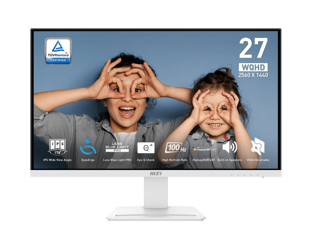 MSI PRO MP273QW E2 27" QHD 2560x1440 IPS 100hz HDR HDMI,DP White Monitor (PROMP273QWE2)