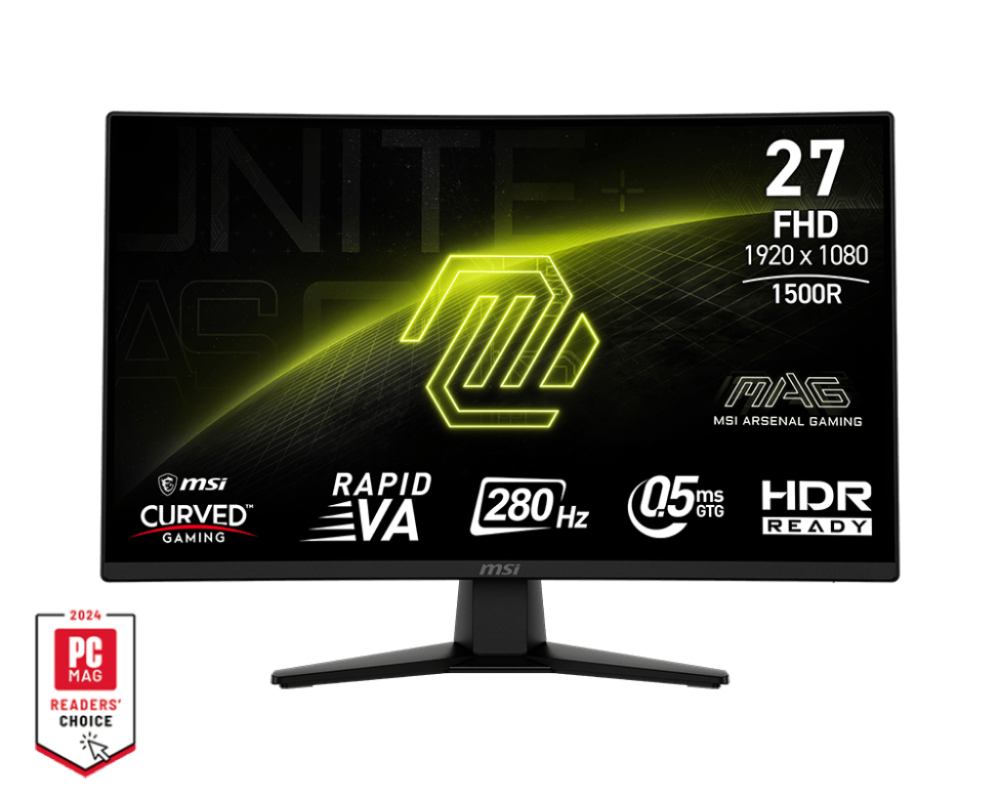 MSI MAG 274CXF 27" FHD 1920x1080 Rapid VA 280Hz HDR Ready FreeSync Premium HDMI,DP Curved Gaming Monitor