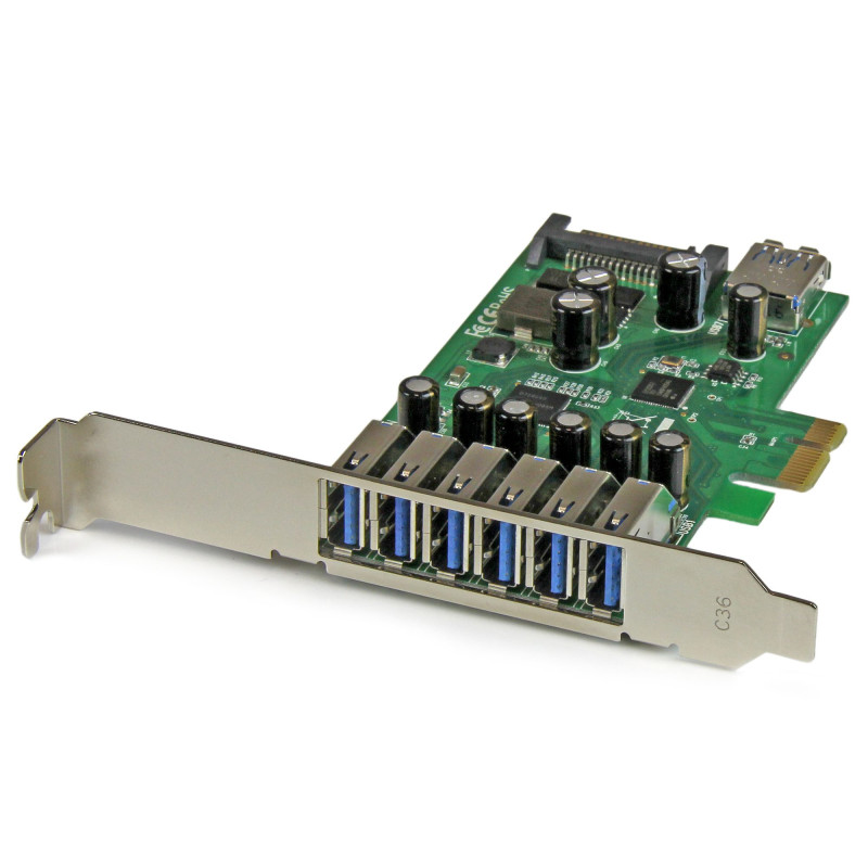 StarTech.com 7-Port PCI Express USB 3.0 Card - 5Gbps - Standard and Low-Profile Design (PEXUSB3S7)