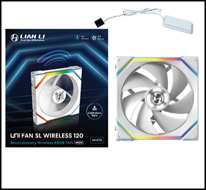 Lian Li UNI FAN SL Wireless 120 White 120mm ARGB Case Fan (12SL1W1W)