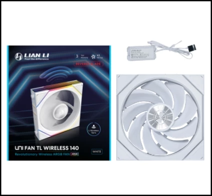 Lian Li UNI FAN TL Wireless 140 Reverse Blade White 140mm ARGB Case Fan (14RTL1W1W)